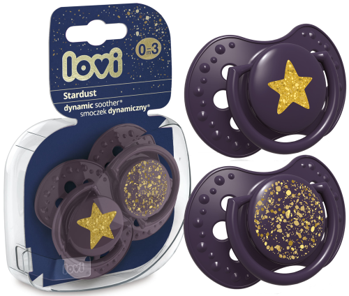 LOVI SMOCZEK DYNAMICZNY STARDUST 2szt. 0-3m FIOLETOWY