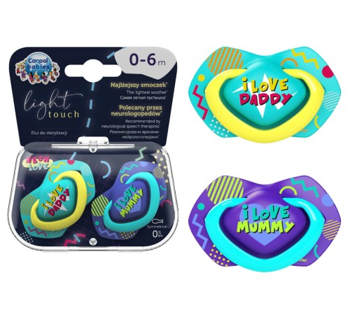 CANPOL BABIES SMOCZEK SYMETRYCZNY NEON LOVE 0-6m 2szt.