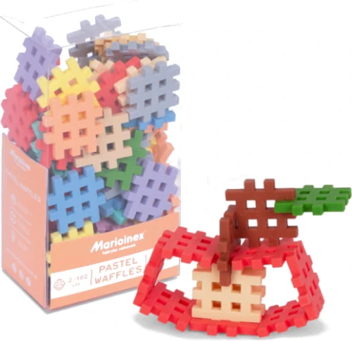MARIOINEX FABRYKA ZABAWEK PASTEL WAFFLES KLOCKI 70 SZT 2+ - 03667