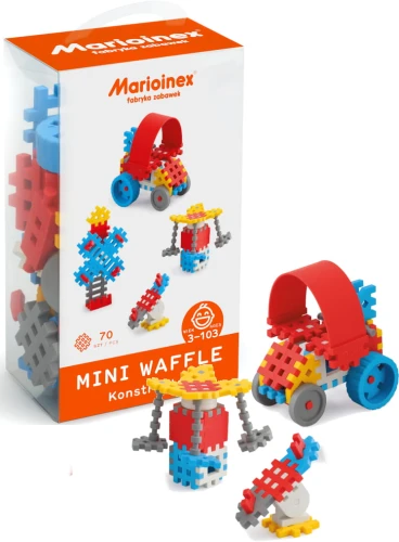 MARIOINEX FABRYKA ZABAWEK MINI WAFFLE KONSTRUKTOR KLOCKI 70 SZT 3+ - 02806