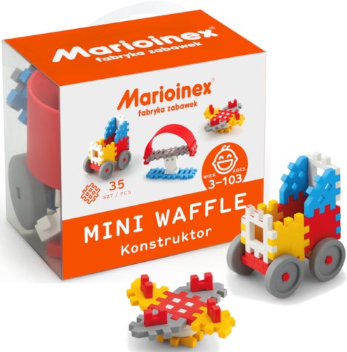 MARIOINEX FABRYKA ZABAWEK MINI WAFFLE KONSTRUKTOR KLOCKI 35 SZT 3+ - 02783