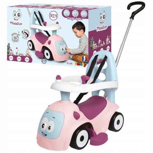 Smoby Maestro Jeździk Pchacz Chodzik 3w1 Różowy 6m+