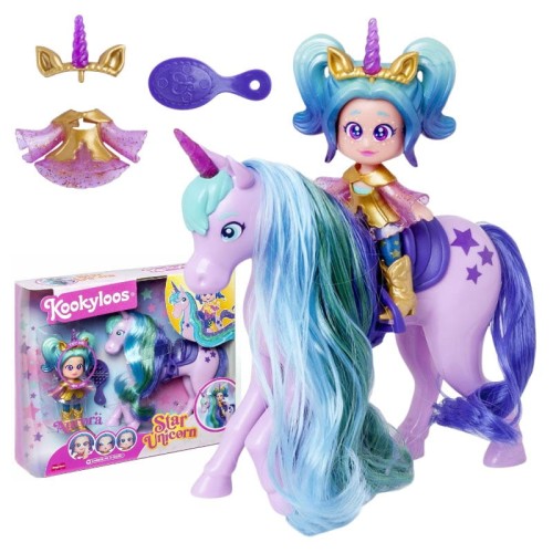 Kookyloos Star Unicorn Zestaw Gwiezdny Jednorożec + Laleczka Aurora