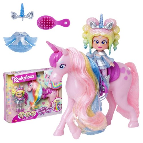Kookyloos Rainbow Unicorn Zestaw Tęczowy Jednorożec + Laleczka Iris