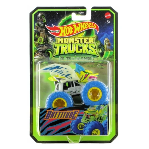Hot Wheels Monster Trucks Glow In The Dark Battitude Pojazd Autko Świecący W Ciemności