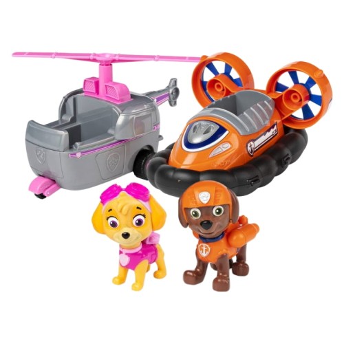Zestaw Psi Patrol Skye Pojazd Helikopter Figurka + Pojazd Poduszkowiec Figurka Zuma