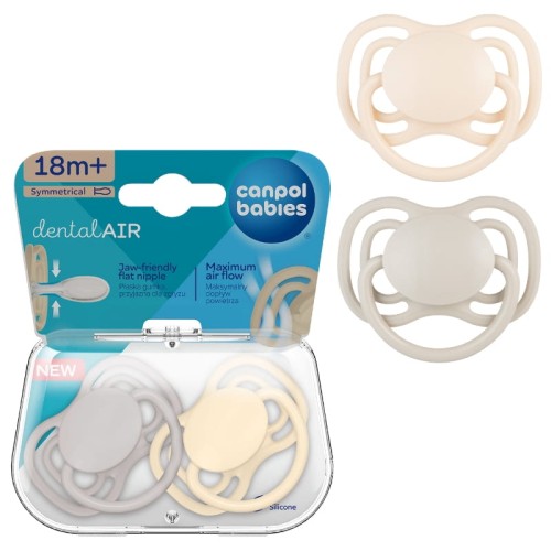 Canpol Babies Smoczek Silikonowy Symetryczny Dental Air 18m+ Kremowy