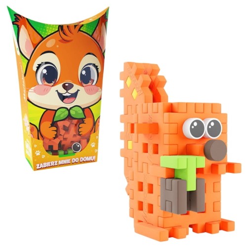 Marioinex Klocki Mini Waffle Małe Zwierzęta Konstrukcyjne Kieszonkowe Pocket Pets Wiewiórka 34 El. 3+