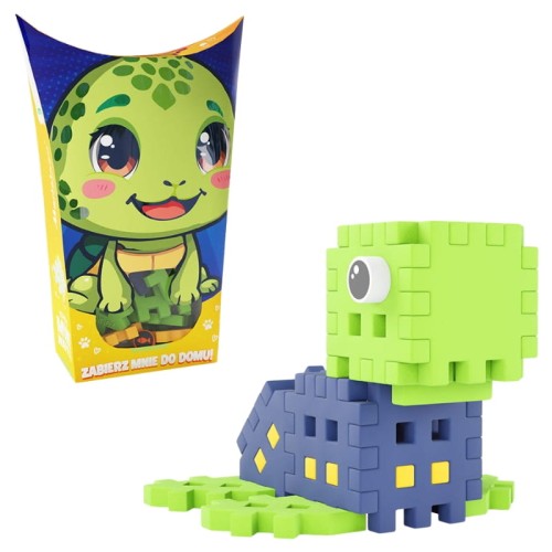 Marioinex Klocki Mini Waffle Małe Zwierzęta Konstrukcyjne Kieszonkowe Pocket Pets Żółw 25 El. 3+