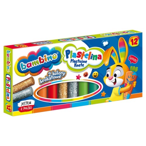 Bambino Plastelina 12 Kolorów Szkolna Przedszkolna Kolorowa