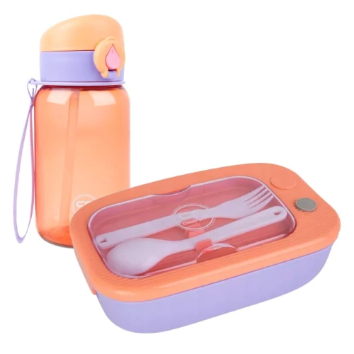 Zestaw CoolPack Mil Śniadaniówka Lunchbox 1100ml + Hugo Bidon 500ml Fioletowo-Pomarańczowe