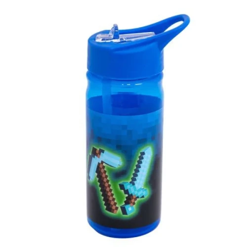 Astra Bidon Aqua Pure Z Rurką Butelka Na Napoje Wodę Szkolna Do Szkoły Bezpieczna Bez BPA 450 ml Blue Pixel