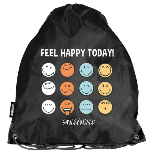 PASO Worek Na Buty Sportowy Gimnastyczny Smiley World Feel Happy Today