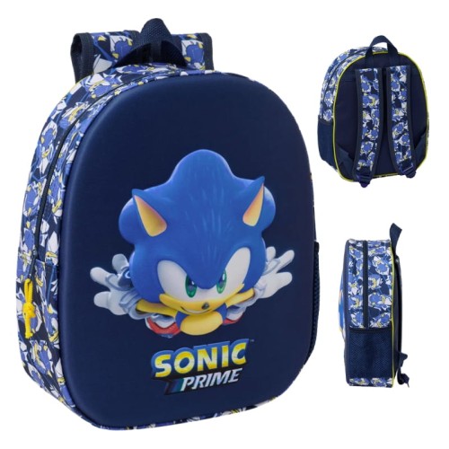Safta Plecak Mały Przedszkolny Sonic Nadruk 3D 