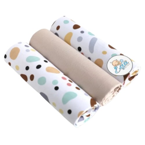 Ega Kids Pieluszki Muślinowe Wzorzyste 3-pak 60x80 cm