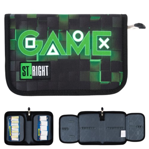 St. Right Piórnik Szkolny Dwuklapkowy Etui Na Przybory Szkolne Green Game