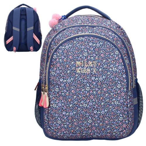 Vadobag Plecak Szkolny Dwukomorowy W Kwiatki Milky Kiss Floral Fame