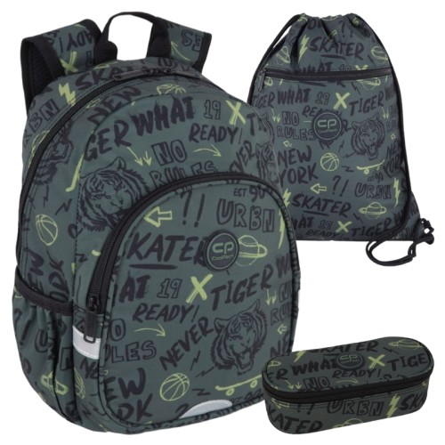 Coolpack Zestaw Plecak Toby Worek Na Buty Vert Piórnik Saszetka Tiger