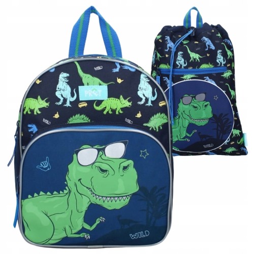 Zestaw Vadobag Plecak + Worek Plecak Sportowy Happy Dino Szczęśliwy Dinozaur