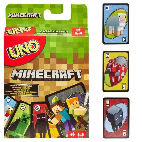 Uno Minecraft Gra Karciana Rodzinna Karty 7+