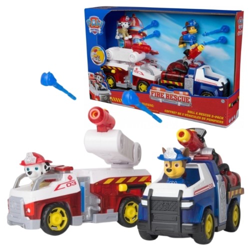 Spin Master Psi Patrol Zestaw 2 Pojazdów Fire Rescue Chase & Marshall 3+