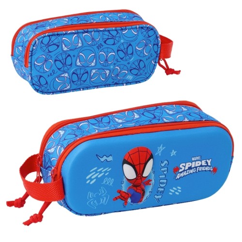 Safta Dwukomorowy Piórnik Tuba Podwójny 3D Spidey
