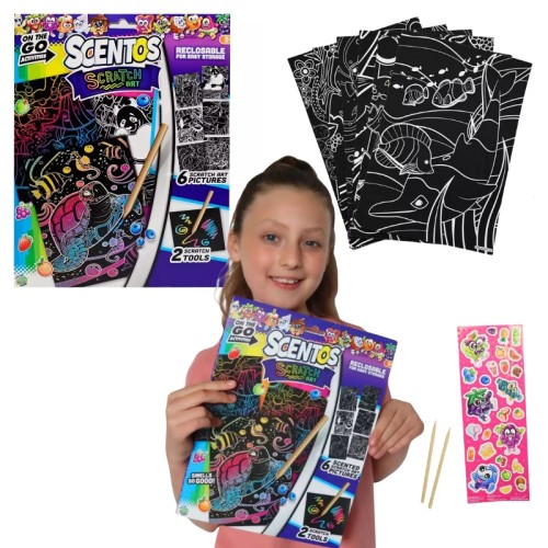 Scentos Pachnący Zestaw Kreatywna Teczka Scratch Art Zdrapywanki 3+