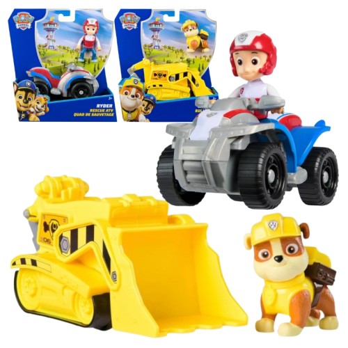 Zestaw Psi Patrol Pojazd Podstawowy + Figurka: Ryder i Rubble