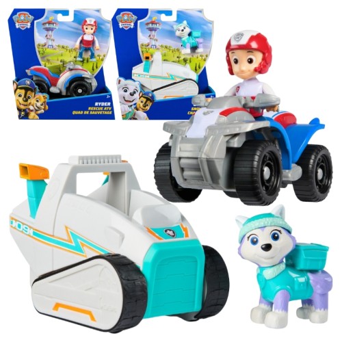 Zestaw Psi Patrol Pojazd Podstawowy + Figurka: Ryder i Everest