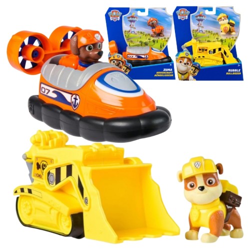Zestaw Psi Patrol Pojazd Podstawowy + Figurka: Rubble i Zuma