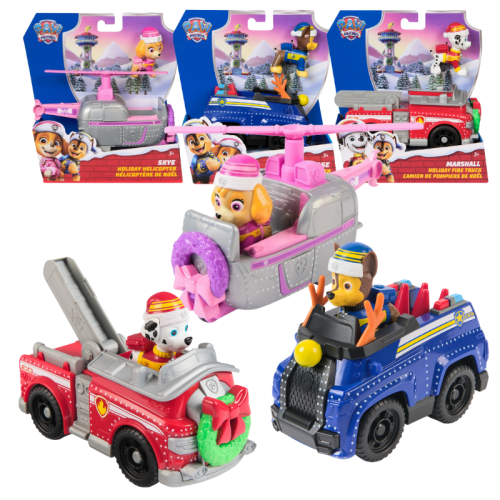 Zestaw Świąteczny 3w1 Psi Patrol Pojazd Z Figurką Skye + Chase + Marshall Prezent Na Święta