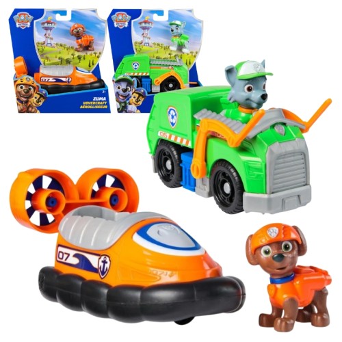 Zestaw Psi Patrol Pojazd Podstawowy + Figurka: Zuma i Rocky