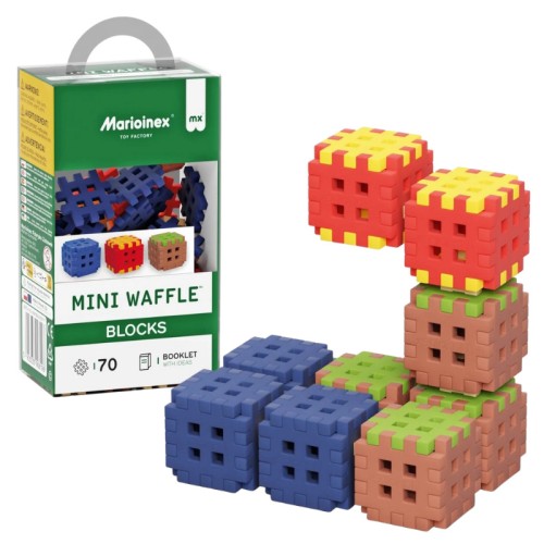 Marioinex Mini Waffle Blocks Klocki Edukacyjne Miękkie 70 Elementów