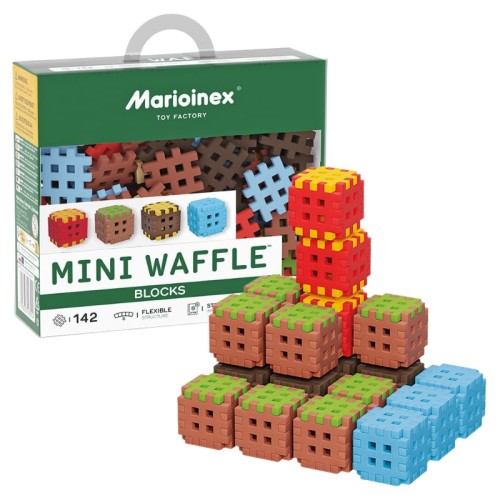 Marioinex Mini Waffle Blocks Klocki Edukacyjne Miękkie 142 Elementy