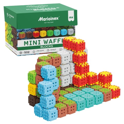 Marioinex Mini Waffle Blocks Klocki Edukacyjne Miękkie 502 Elementy