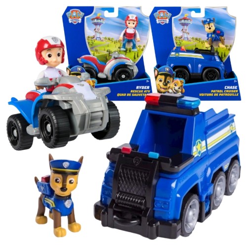 Zestaw Psi Patrol Pojazd Podstawowy + Figurka: Ryder i Chase