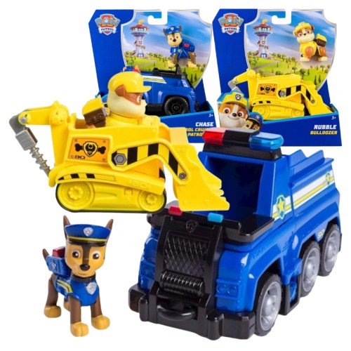 Zestaw Psi Patrol Pojazd Podstawowy + Figurka: Chase i Rubble
