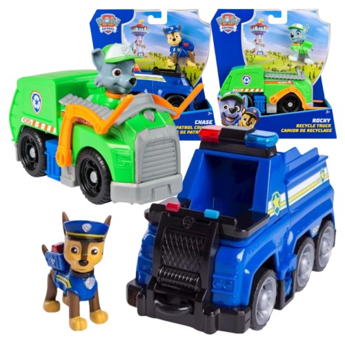 Zestaw Psi Patrol Pojazd Podstawowy + Figurka: Chase i Rocky