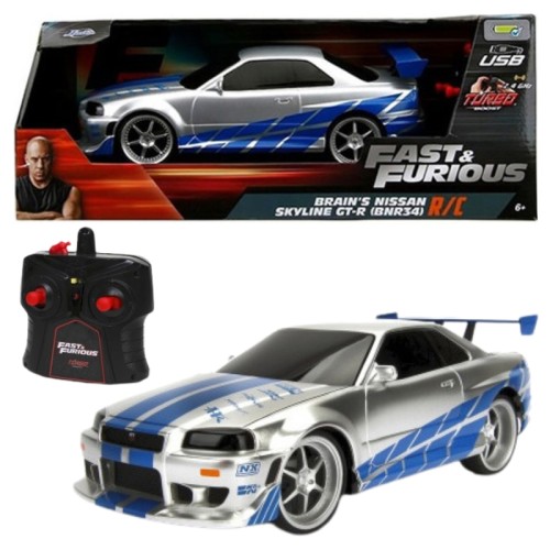 Jada Fast & Furious Szybcy I Wściekli Auto Pojazd Zdalnie Sterowany RC Nissan Skyline GTR Model 1:16