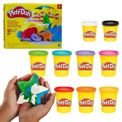 Play-Doh Ciastolina Zestaw Favourite Color Pack Ulubione Kolory Tuby 7x113g + 2x57g 2+