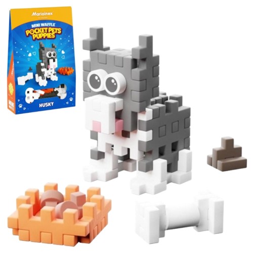 Marioinex Klocki Mini Waffle Pocket Pets Puppies Piesek Husky