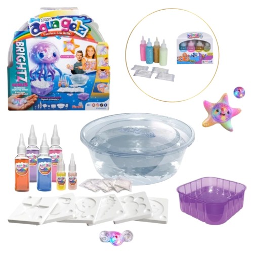 Aqua Gelz Brightz Deluxe 3D Figurki Żel Kule LED Świecące Piłki Utwardzanie Zestaw Kreatywny + Zestaw Uzupełniający GRATIS 8+