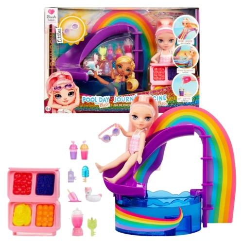 Rainbow High Littles Zestaw Mały Basen z Akcesoriami i Lalką Blush Parker 6+