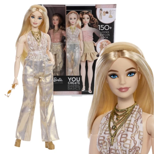 Barbie Basics You Create 003 Zestaw Kolekcjonerska Lalka z Wymiennymi Głowami i Możliwością Personalizacji