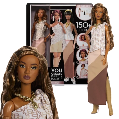 Barbie Basics You Create 001 Zestaw Kolekcjonerska Lalka z Wymiennymi Głowami i Możliwością Personalizacji