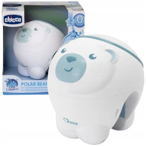 OUTLET! Chicco First Dreams Miś Polarny 2w1 Projektor Pozytywka Niebieski