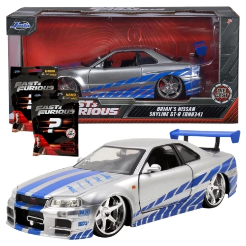 Szybcy i Wściekli Autko Pojazd Nissan Skyline GTR + Gratis 2 x Saszetka Niespodzianka z Autkiem