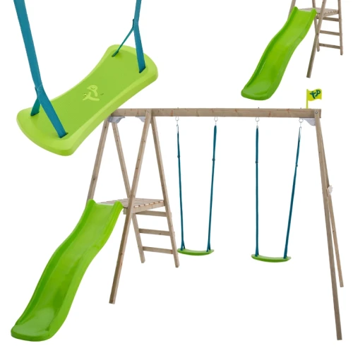 TP Toys Ogrodowy Plac Zabaw Zestaw Huśtawek Ze Zjeżdżalnią