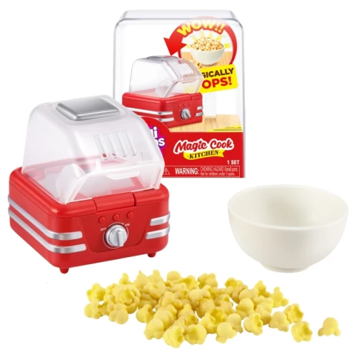 Mini Brands Magic Cook Kitchencube S1 Miniaturowa Działająca Maszyna do Popcornu Zabawka Figurka