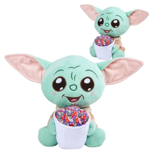 Disney Star Wars Maskotka Mandalorian Grogu Z Popcornem Baby Yoda Pluszowa Zabawka 25cm
